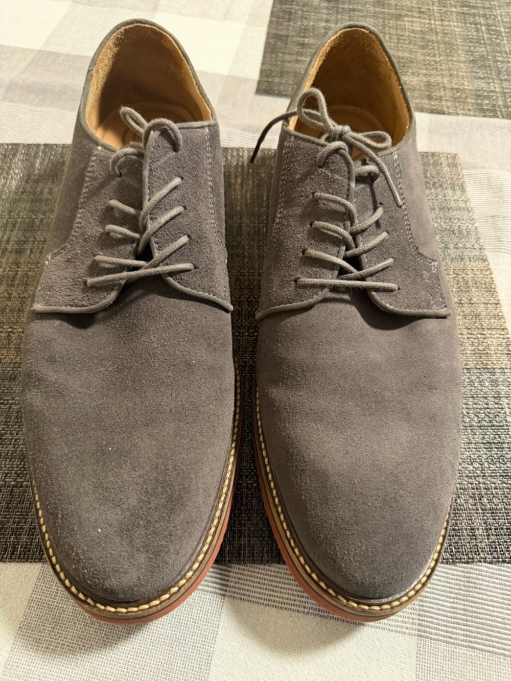 1901 Nordstrom Gray Suede Oxford Casual Dress Shoes Men's 13